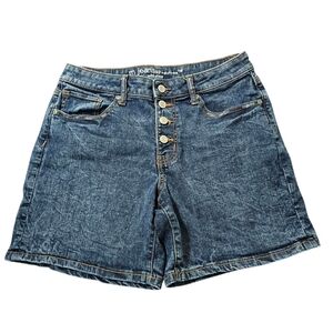 Maurices M Jeans Midrise Jean Shorts Button Fly Blue Womens Size 10